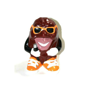 Vintage California Raisin Ceramic Figure Lead Singer Orange Sunglasses Shoes  7"